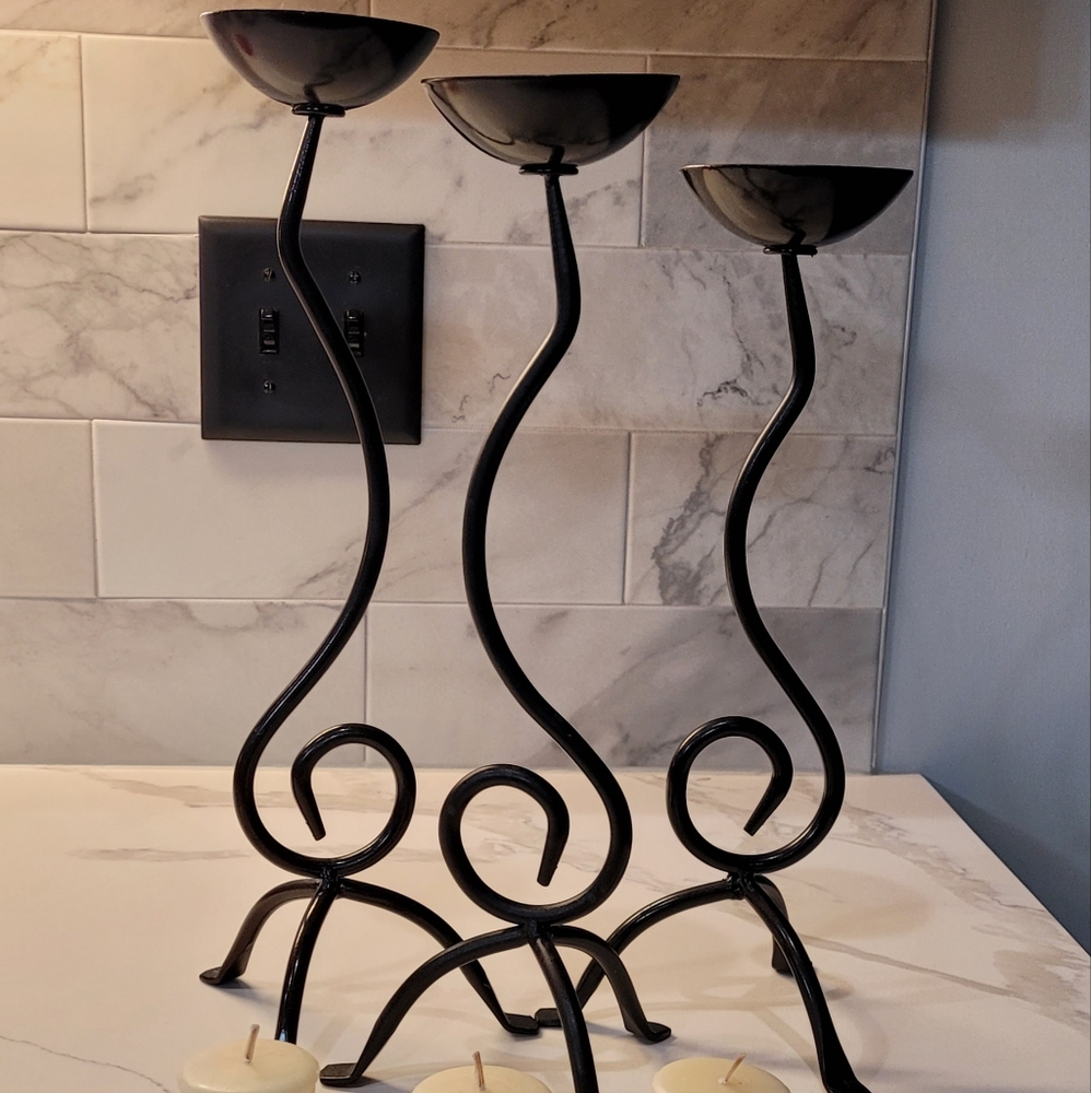 Set of 3 Tabletop Candle holders - Picture 6 of 7
